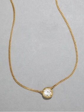 NEW Alexis Bittar Asterales 14k g.p. Solitaire C Z Necklace AU16